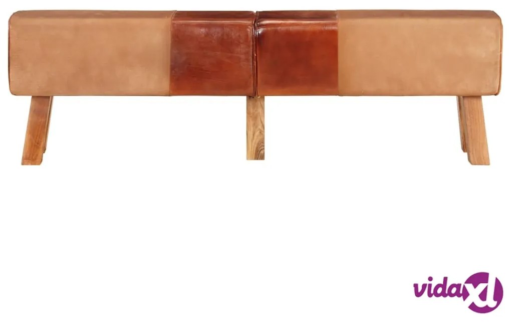 vidaXL Panca per Esercizi Marrone 160 cm in Vera Pelle e Tela