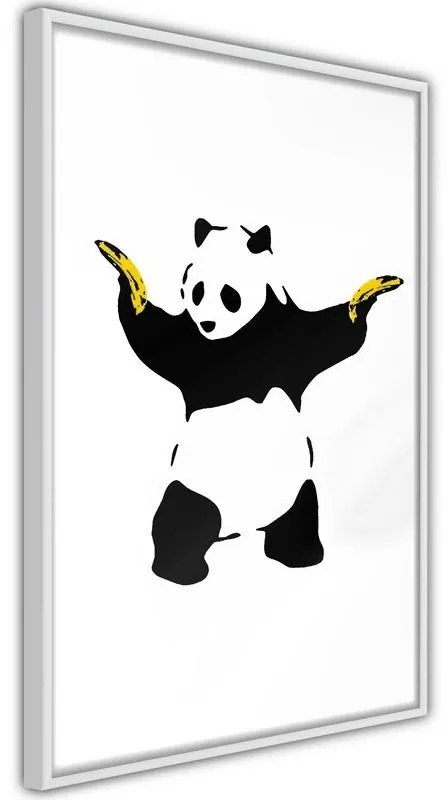 Poster Banksy: Panda With Guns  Cornice Quadri Cornice nera con pass-partout, Larghezza x Altezza Home decor 30x45