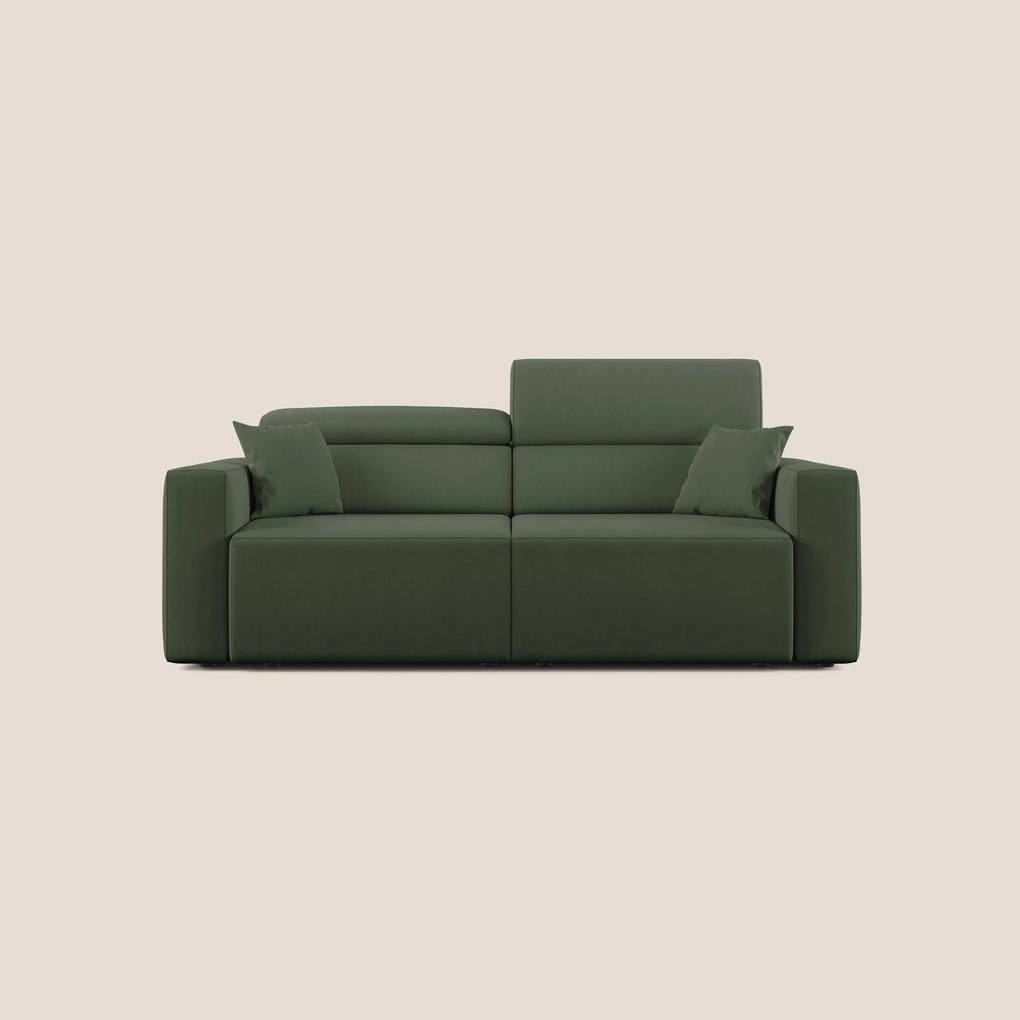 Orwell divano con seduta estraibile in microfibra smacchiabile T11 verde 215 cm