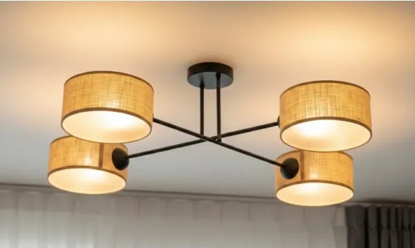 Brilagi - Plafoniera VIRGO 4xE14/40W/230V beige/nera