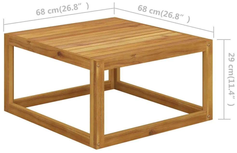 Tavolino da caffè 68x68x29 cm in legno massello di acacia