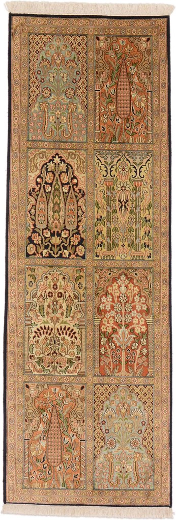 Cashmere Silk Tappeto orientale 60x180 (Indian) Annodato A Mano