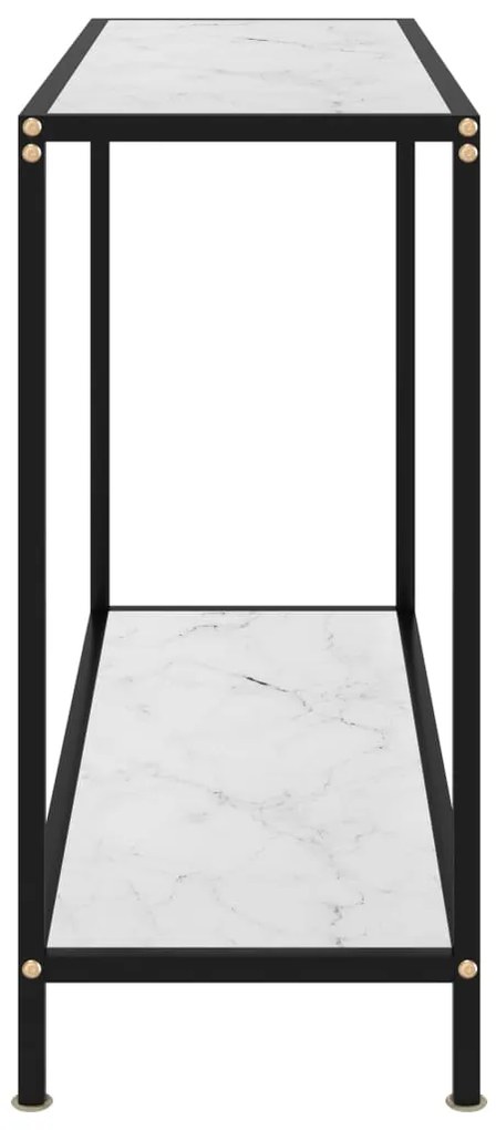 Tavolo consolle bianco 100x35x75 cm in vetro temperato