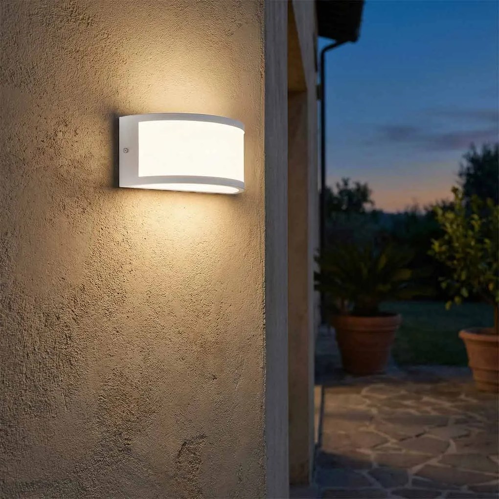 Applique Moon Design - E27 Bianca Curva per Esterni IP65