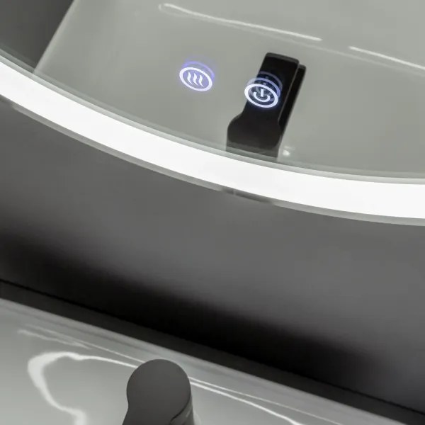 Brilagi-LED dimmerabile, specchio riscaldato con retroilluminazione, profilo in alluminio ALU PRO, LED 18W/230V, Ø 60 cm, IP44, finitura cromo satinato