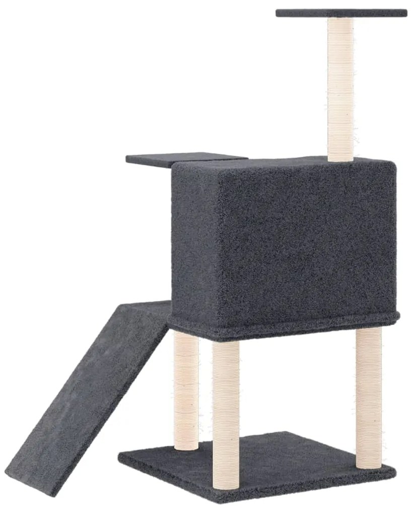 Albero per gatti con tiragraffi in sisal grigio scuro 109 cm