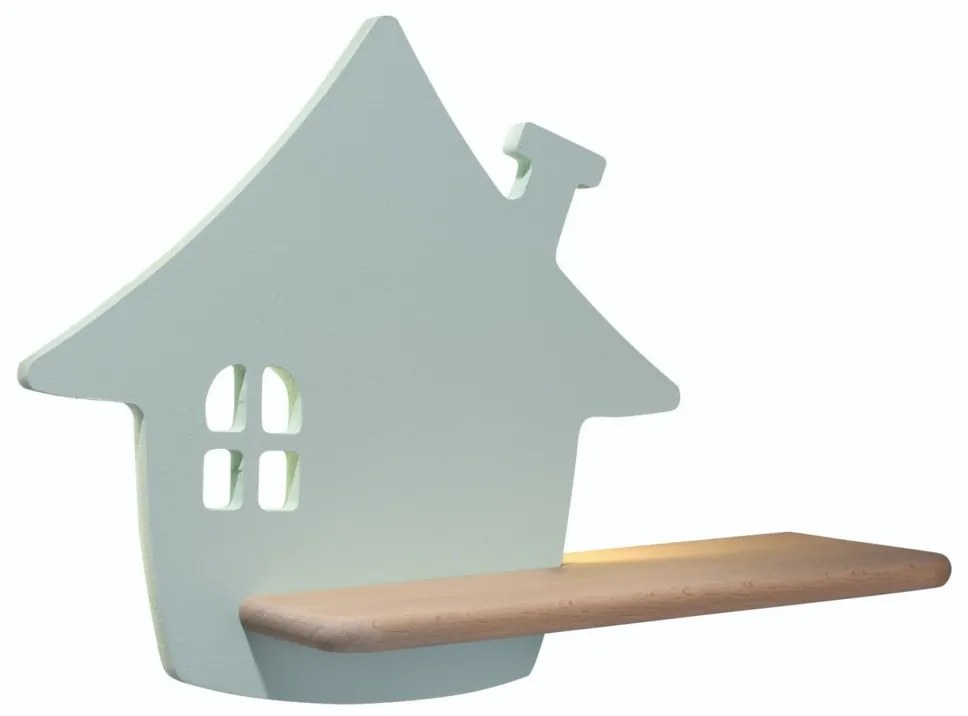 Applique LED per bambini con mensola HOUSE LED/4W/230V verde/legno