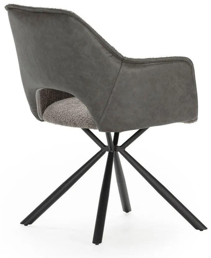 Set di sedie da pranzo grigia in imbottito con braccioli 2 pz Mariel – Marckeric