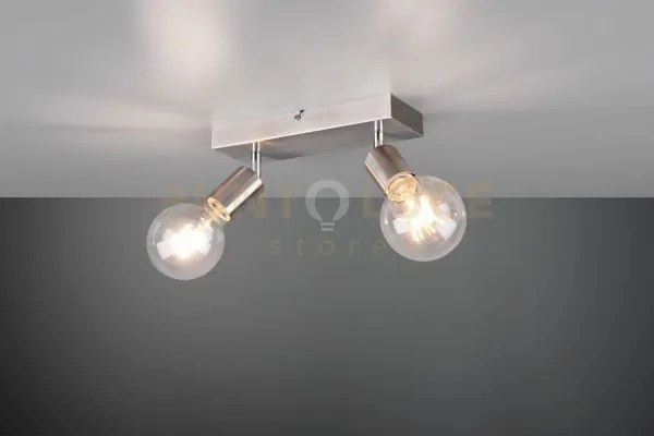 Vannes barra 2 spots orientabili acciaio satinato l. 26cm attacco e27