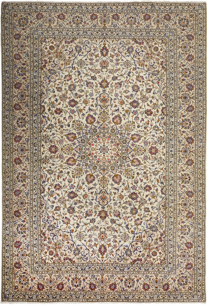 Kashan Tappeto persiano 350x250 Beige (Iran) Annodato A Mano