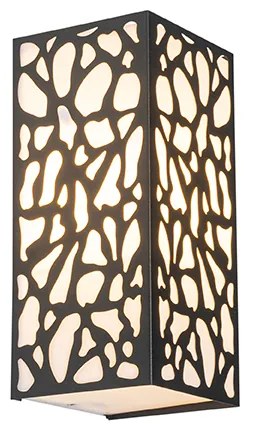 Lampada da parete per esterni moderna nera IP44 - Nicole
