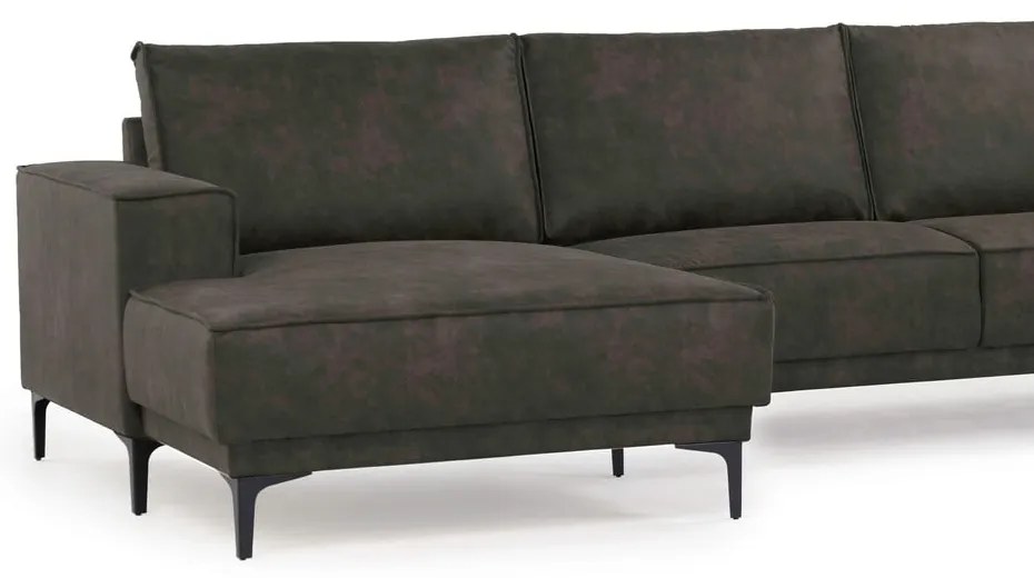 Divano angolare antracite in similpelle (angolo sinistro) Copenhagen - Scandic