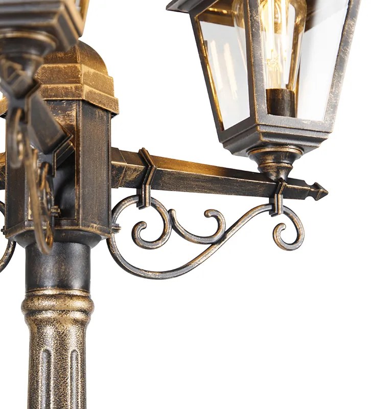 Lanterna smart oro antico 3 luci IP44 incl. Wifi ST64 - Capital