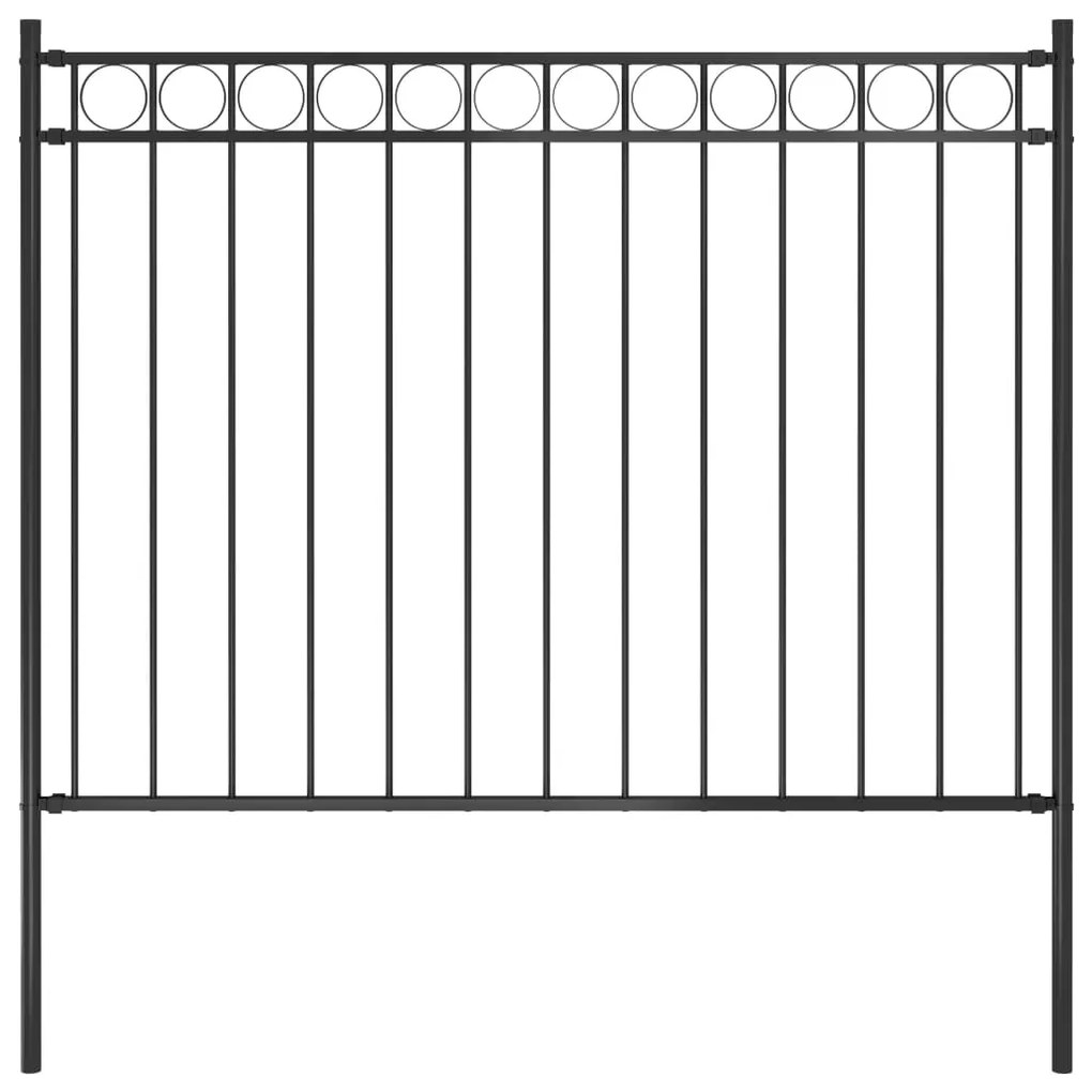 Recinzione Da Giardino İn Acciaio 1,7x1,2 M Nera /