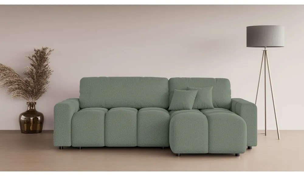 Divano angolare verde chiaro allungabile (con composizione variabile) Luki – Ropez