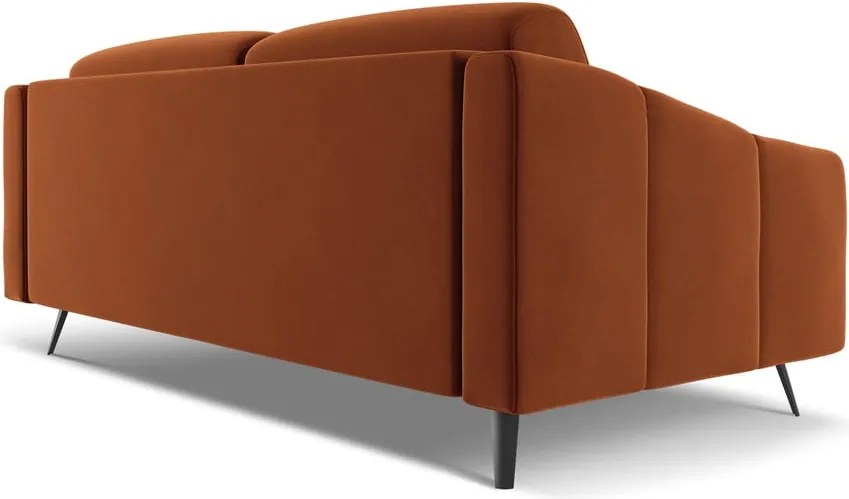 Divano arancione con rivestimento in velluto 202 cm Nalu – Makamii
