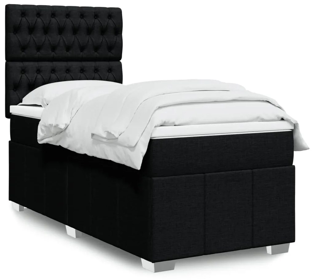 Giroletto A Molle Con Materasso Nero 100x200 Cm İn Tessuto /