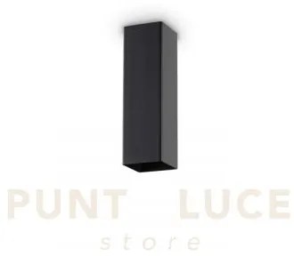 Look square lampada da soffitto 1 luce attacco gu10  6x20cm nero