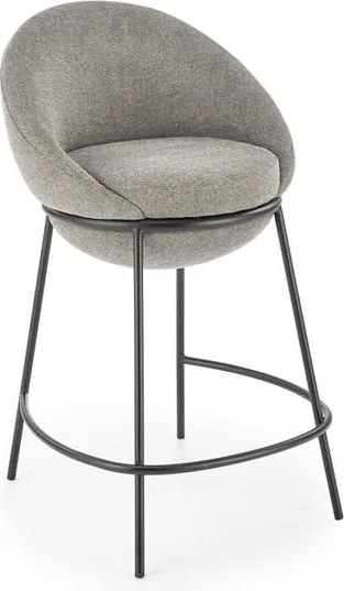 Sgabello da bar imbottito H-118 in grigio