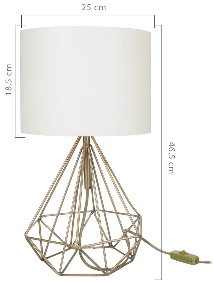 Lampada da tavolo con paralume in tessuto color crema-oro (altezza 46,5 cm) Pena - Squid Lighting