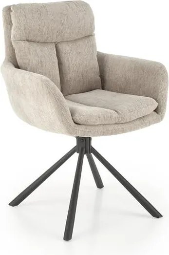 Sedia girevole K495 in tessuto beige