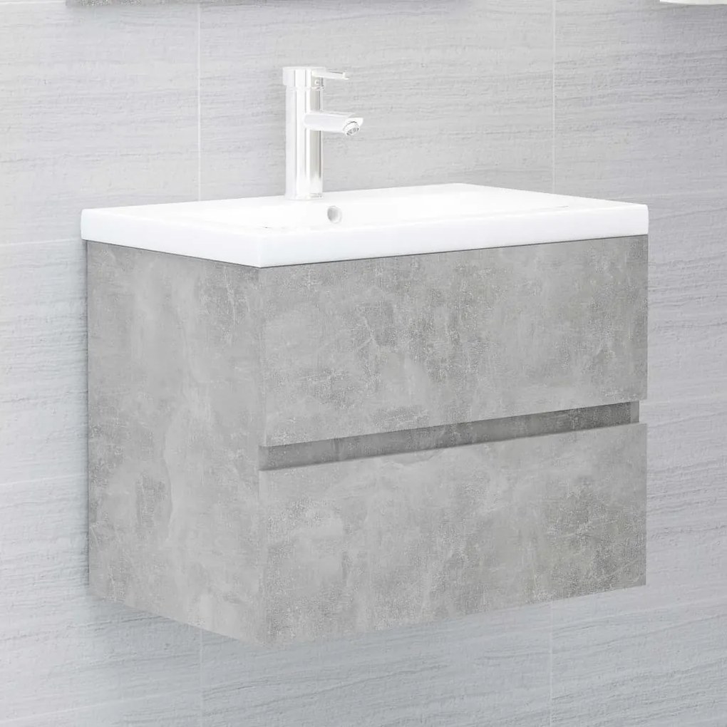 Mobile sottolavabo grigio cemento 60x38,5x45 cm in truciolato