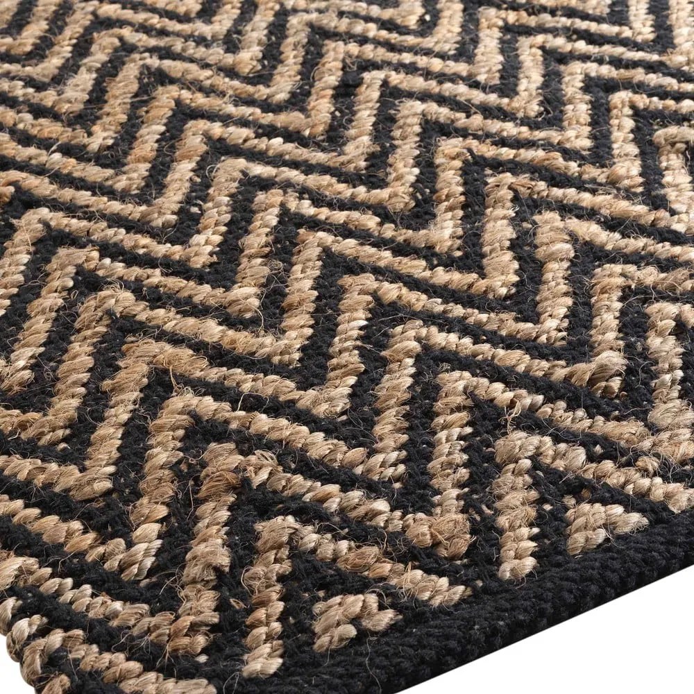 Tappeto in colore nero-naturale 120x170 cm Zigzag - douceur d'intérieur