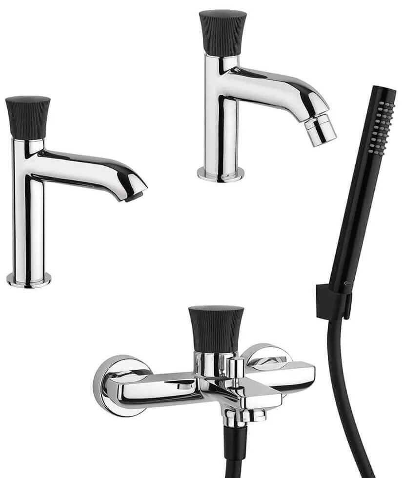 Kit miscelatori lavabo bidet e gruppo vasca Illumina di Jacuzzi Rubinetteria