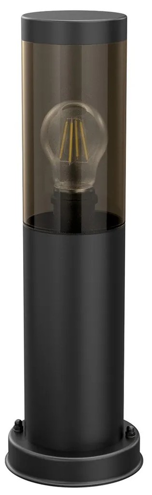Paletto da Giardino Nero 40cm DarkLight Acciaio INOX base E27