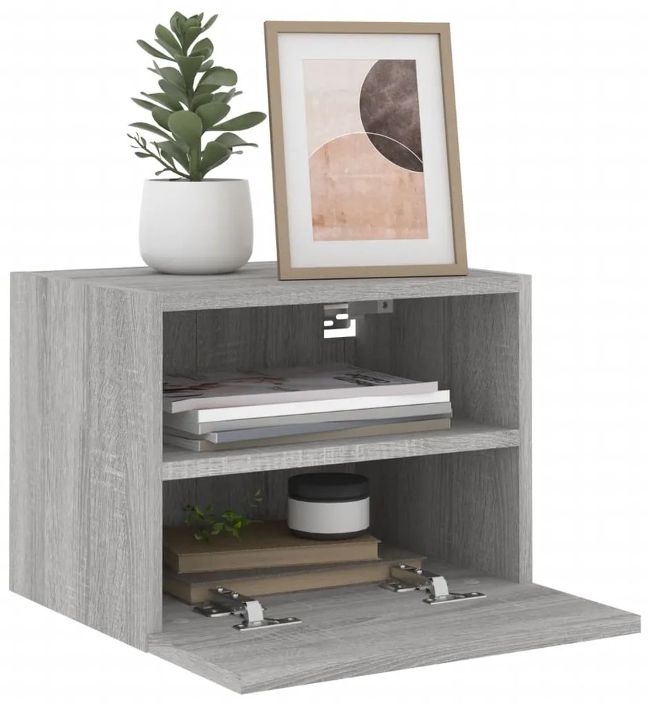 Mobile tv parete grigio sonoma 40x30x30 cm in legno multistrato