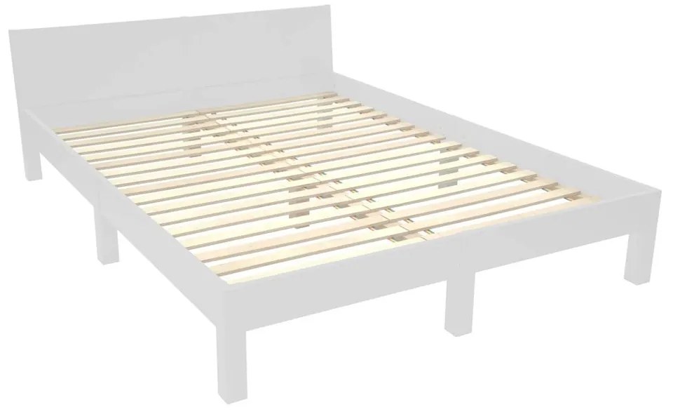 Letto matrimoniale in legno di faggio grigio chiaro con griglia 140x200 cm Dabi - Ragaba