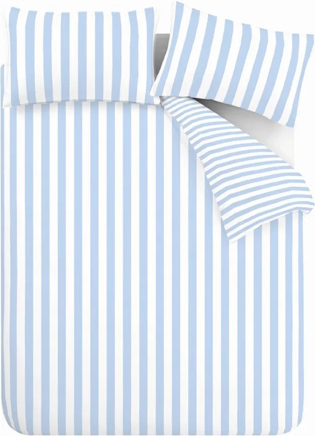 Set copripiumino e federa bianco/blu per letto matrimoniale 3 pezzi 200x200 cm Stripe Tease – Sassy B