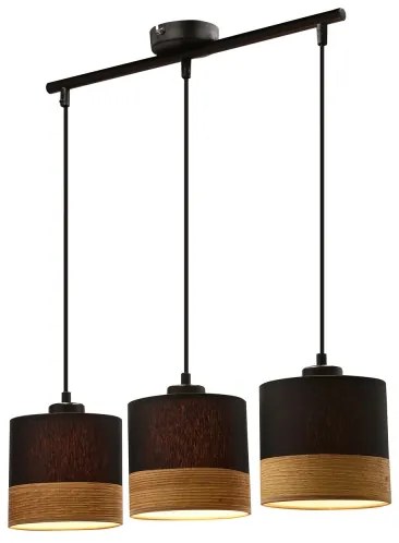 Lampadario a sospensione con filo PORTO 3xE27/60W/230V nero/marrone