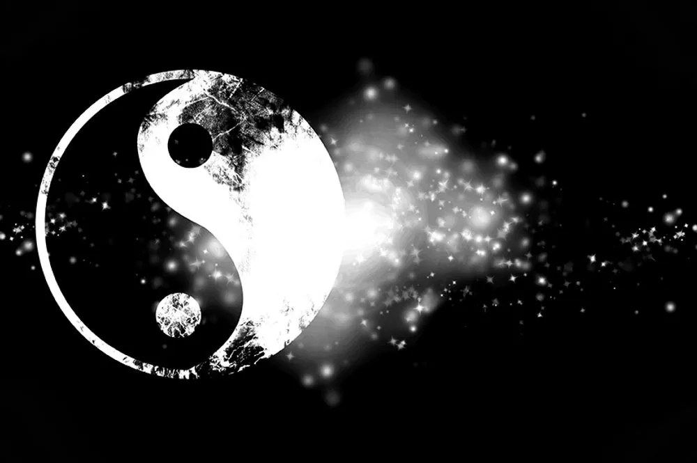 Carta da parati – Simbolo Yin e Yang in bianco e nero