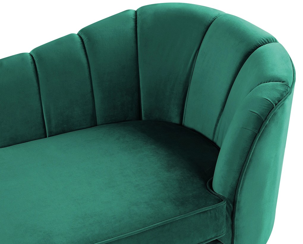 Chaise longue velluto verde smeraldo destra ALLIER Beliani