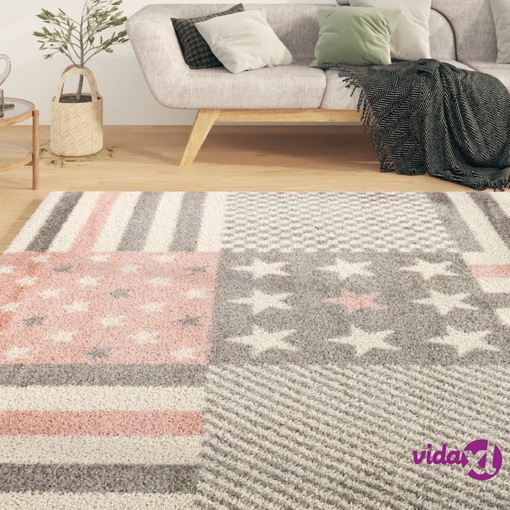 vidaXL Tappeto per Bambini 120x170 cm con Motivo Stella Rosa