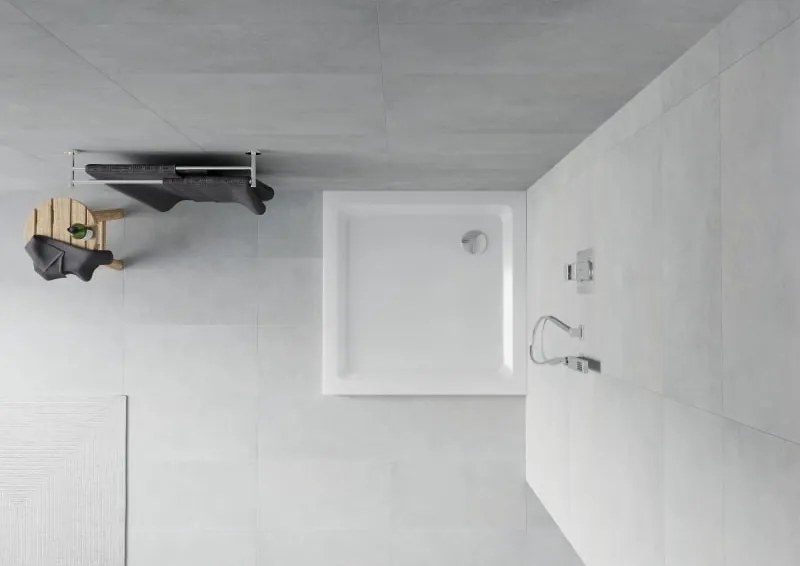 Mexen Flat piatto doccia quadrato slim 90 x 90 cm, bianco, sifone cromato - 40109090