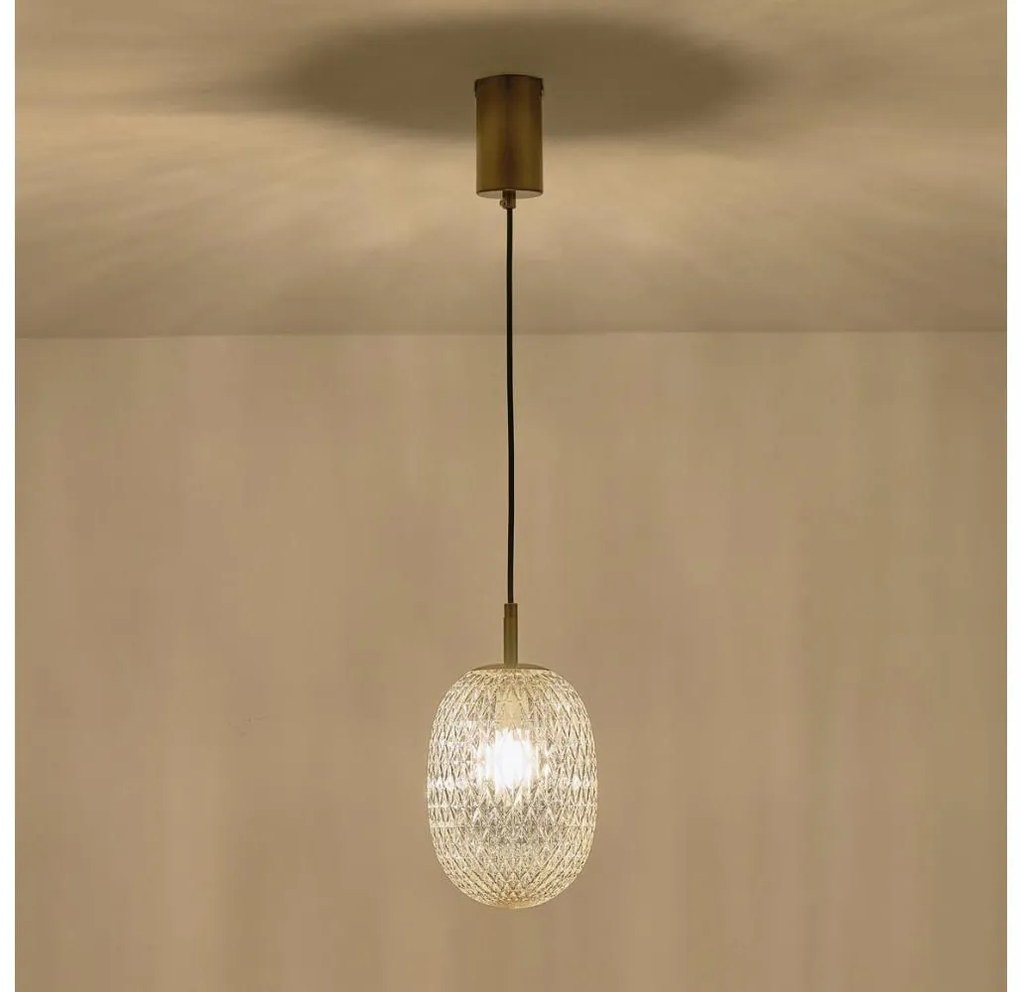 Lampadario a sospensione con filo 1xE14/25W/230V limpido diametro 15 cm