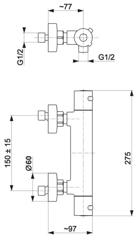 KFA Armatura 5736-010-81 - Rubinetto termostatico per doccia MOZA opaco nero
