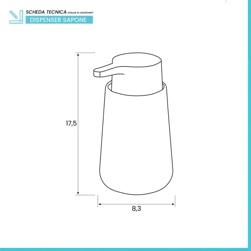 Dispenser sapone liquido in ceramica linea Sidney bianca