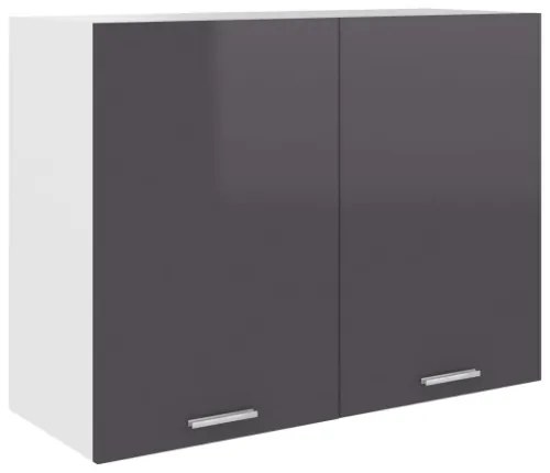 Armadio Sospeso Grigio Lucido 80x31x60 cm in Truciolato