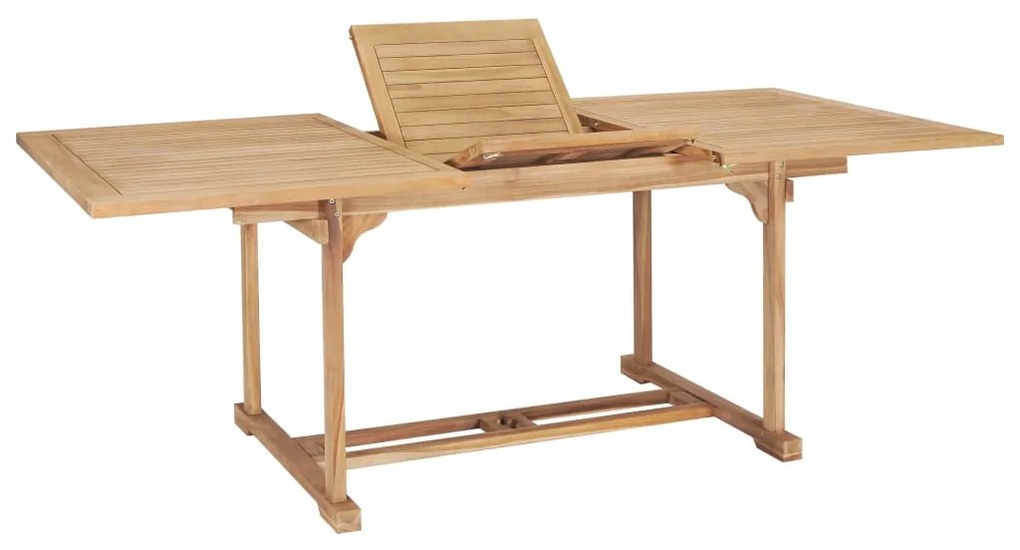 Set da pranzo per esterni 7 pz 150-200x100x75 cm teak massello