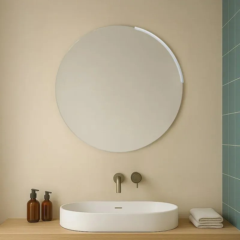 Specchio bagno rotondo con luce a led integrata da 60cm