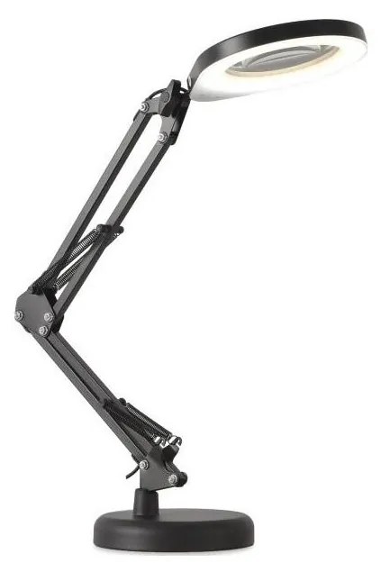 Lampada da tavolo LED dimmerabile con una lente d'ingrandimento 2in1 AURIQ LOUPE LED/10W/5V 3000/4000/6500K nero