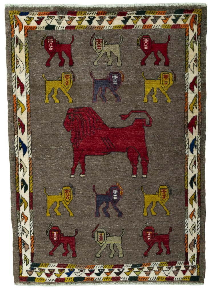 Gabbeh Tappeto 110 x 150 Nero (Iran) Annodato A Mano