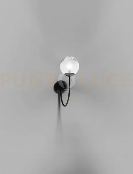Puppet applique a parete p bianco sfumato nero opaco 1 luce  attacc...
