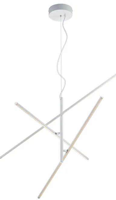 Lampadario LED moderno Tiriac bianco, luce calda 950 lumen