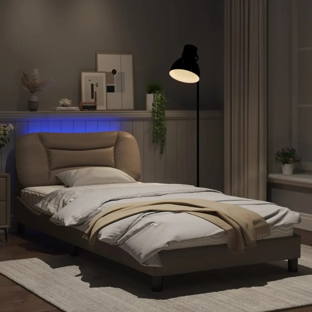 Giroletto con luci led cappuccino 100x200 cm in similpelle