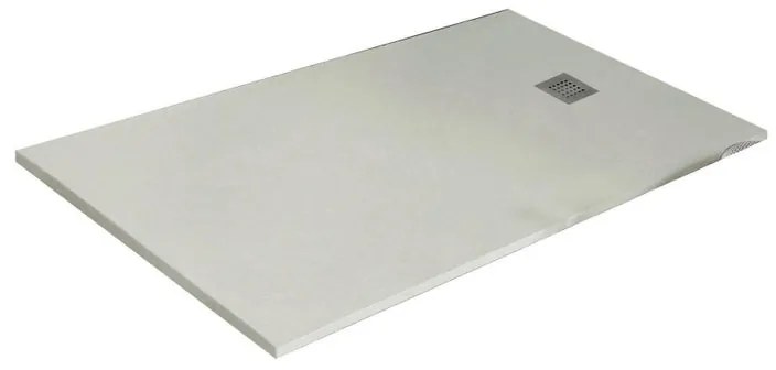 Piatto doccia in resina Strato L 180 x L 90 x H 3.2 cm bianco effetto pietra