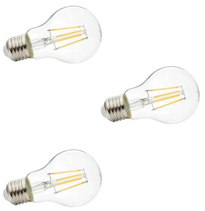 Lindby - 3-pack Lampadina LED 4W (470lm) Filament E27 Clear Lindby